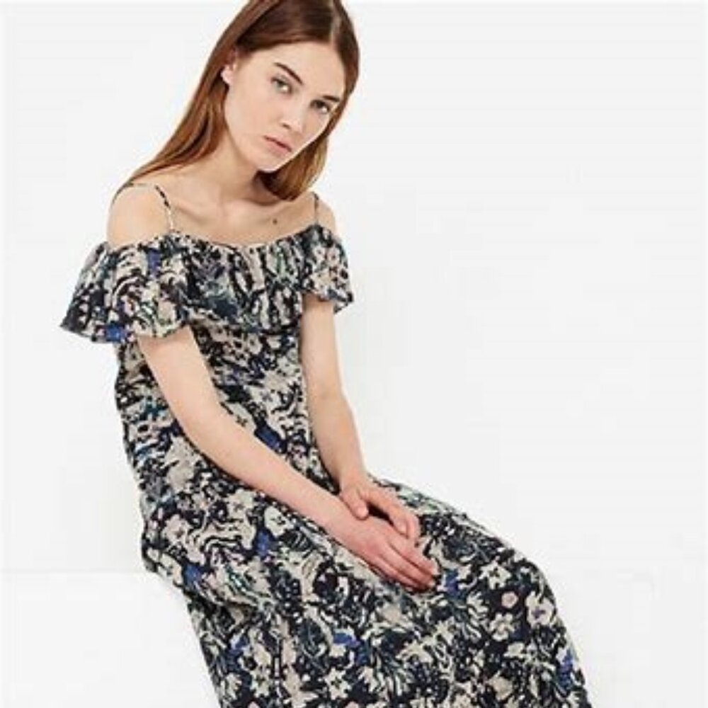 Iro Yonelia Floral Ruffle Dress